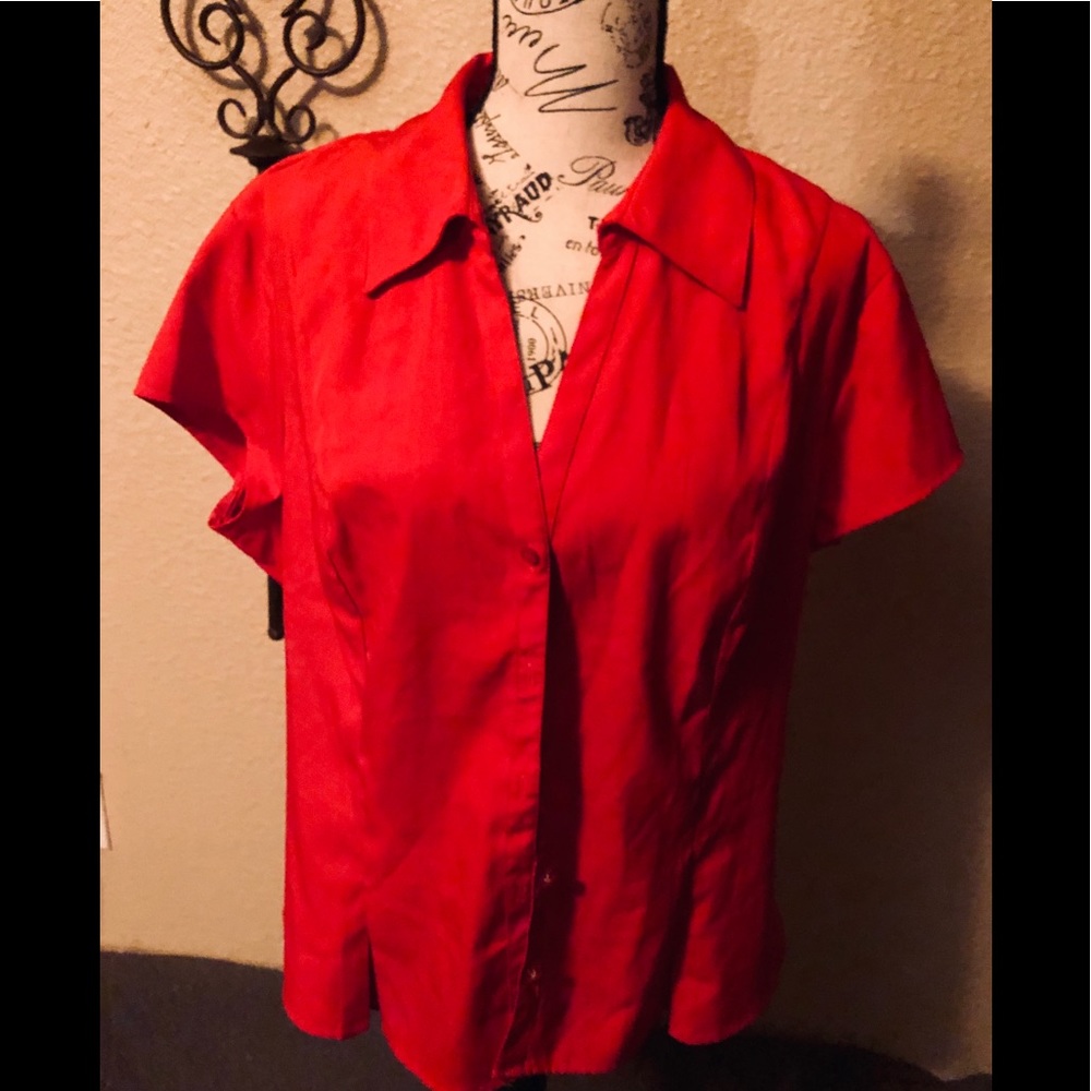 Button down blouse with v neck